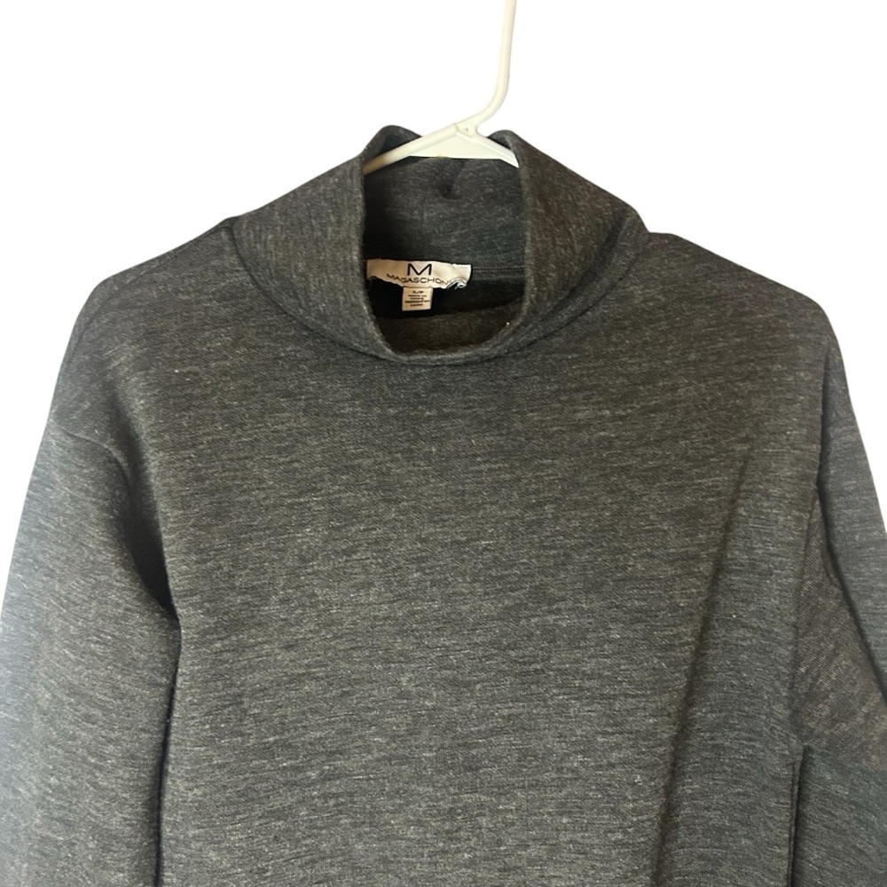 Magaschoni Gray Mock Neck Sweater | Soft Pullover Top Size Small - Picture 8 of 11